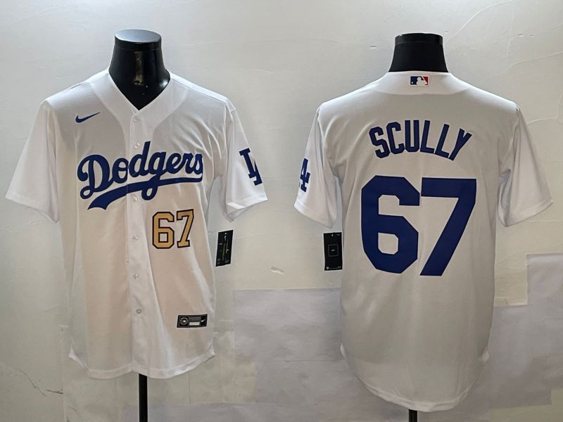 Men Los Angeles Dodgers #67 Scully White Game 2024 Nike MLB Jersey style 01081